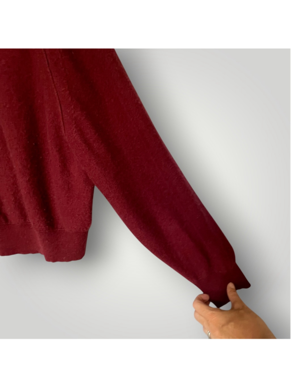 Free People XL Burgundy 100% Cashmere Henley Sweater - Picture 3 of 9